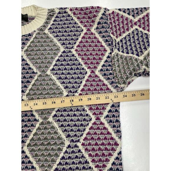 Vintage New Yorker Sweater Men’s Large Y2K Geometric Crew Neck - Picture 10 of 12